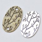 Oval Tree Branch Connector Antique Bronze Silver Charms Set of 10 Antique Bronze A8477