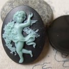 10 pcs Resin Angel Cupid Blue Oval Cameo Cabochon 30x40mm A3819