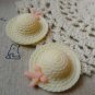 10 pcs Resin Light Yellow Bow Summer Hat Cameo A5616