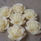 10 pcs Resin Light Yellow Round Flower Cameo 21mm A4705