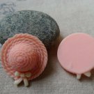 10 pcs Resin Pink Bow Summer Hat Cameo Size 26x29mm A5677