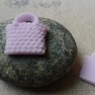 10 pcs Resin Purple Basketweave Handbag Cameo Size 16x18mm A5695