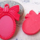 10 pcs Resin Red Bow Tie Knot Cabochon Base Settings A3073