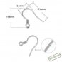 4 pcs (2 Pairs) 925 Sterling Silver Coiled Earring Hook Earwire 0.65mm (23 Gauge) / Sterling Silver