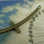 8 pcs Antique Bronze Curved Sideways Cross Bracelet Connectors A5849