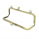 8"" Purse Frame Brushed Brass Bag Hanger With Two Loops 20cm x 6.5cm  ( 8"" x 2 1/2"") gold
