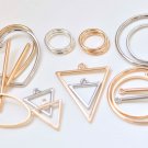 Anti Tarnish Circle Heart Triangle Oval Bar Geometric Charms Pendants 5GoldTRNGL(L) A5409