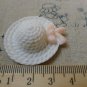 10 pcs of Resin White Bow Summer Hat Cameo A5614