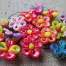 20 pcs Polymer Clay 5 Leaf Flower Cabochon  10mm A1046
