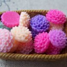 20 pcs Resin Round Flower Cabochon Assorted Color 10mm A537