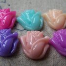 20 pcs Resin Tulip Flower Cameo Cabochon Assorted Color  A3973