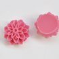 Fancy Resin Round Flower Cameo Cabochon 15mm Blue / 10 pcs