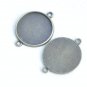 Antique Bronze Round Cameo Base Setting Connector Set of 10 20mm