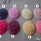 Resin Rose Flower Oval Cameo Cabochon 18x25mm 10 pcs No. 2  A3147