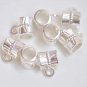 Antique Bronze/Silver/Copper/Gold/Rose Gold Bail Charms Set of 30 Shiny Silver