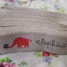 5 Meters Circus Elephant Print Linen Ribbon A2684