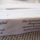 Cotton Ribbon English Handwriting Fabric Label Ribbon A2557