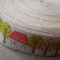 Tree And House Print Cotton Ribbon Label String A2655