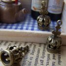 10 pcs Antique Bronze 3D Crown Charms  8x17mm A771