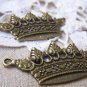 10 pcs Antique Bronze Crown Charms 18x35mm A775