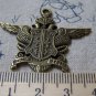 10 pcs Antique Bronze Double Eagle Badge Charms Pendants A5769