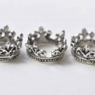 10 pcs Antique Silver Crown Ring Charms 16mm A2207