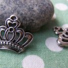 10 pcs Antique Silver Filigree Crown Charms 18x22mm A763