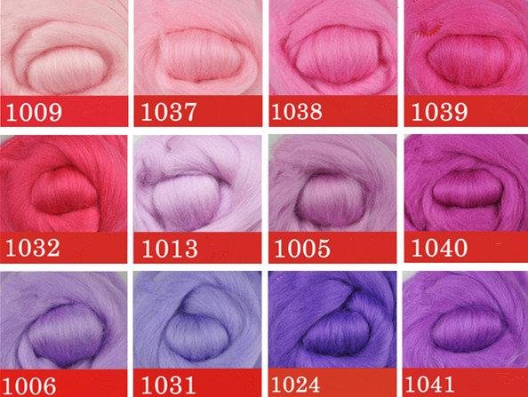 Australian Merino Wool Colorful Needle Felting Wool 5G(0.17 OZ) A Pack 1040