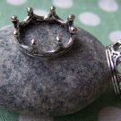 Antiqued Silver Crown Ring Charms 6x17mm Set of 10 A1684