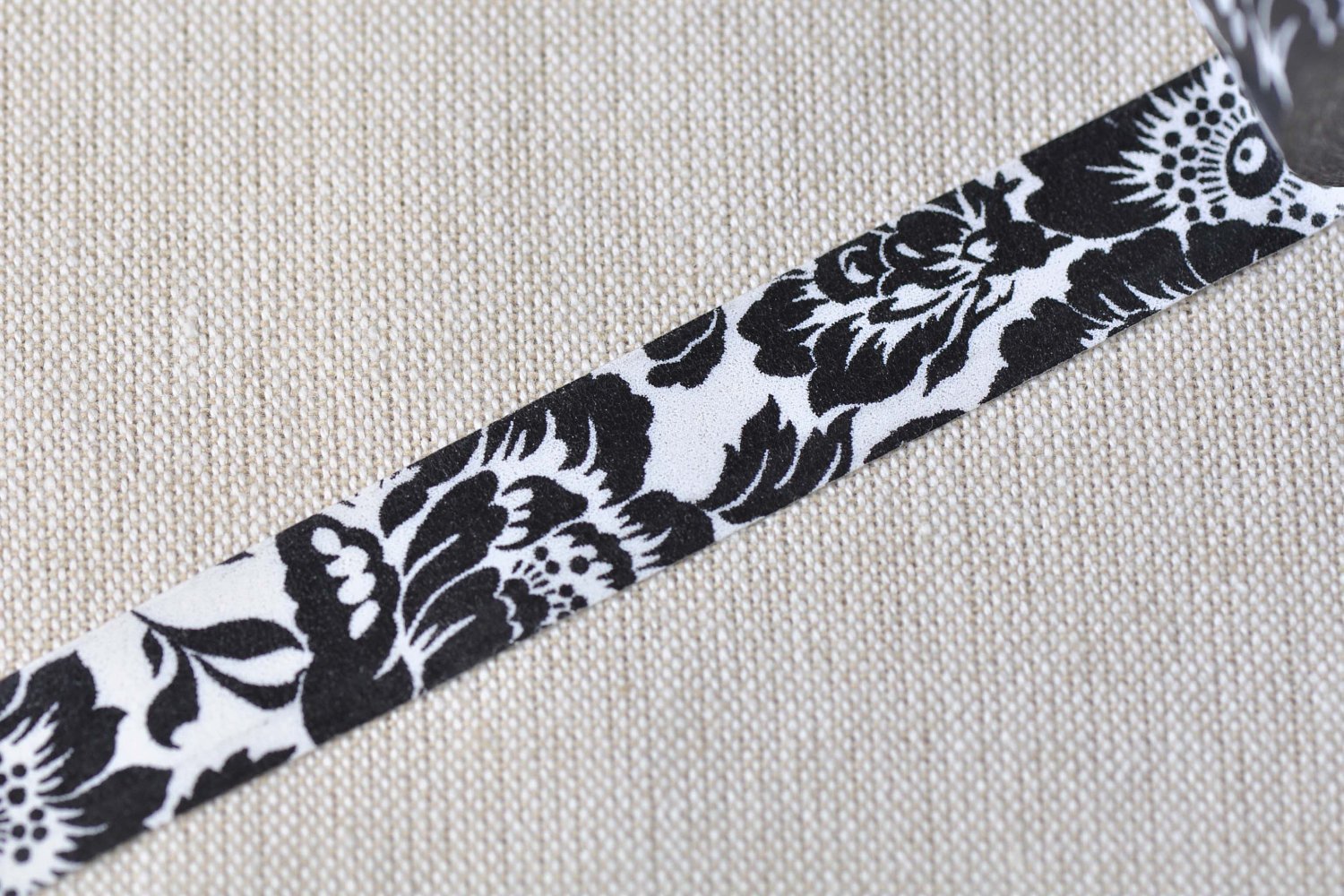 Black Flower Adhesive Washi Tape 15mm x 10M Roll A12424