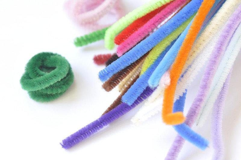 Chenille Stems Pipe Cleaner Tinsel Stems Wired Sticks Set of 6 28
