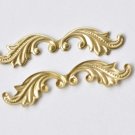 20 pcs Raw Brass Fancy Leaf Vine Stamping Embellishments A8591