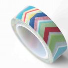 Colorful Chevron Adhesive Washi Tape 15mm Wide x 10M Roll A12988