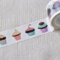 Colorful Cupcakes Bakery Washi Tape 20mm Wide x 5M Roll A12609