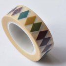 Colorful Diamonds Deco Adhesive Washi Tape 15mm x 10M Roll A12587