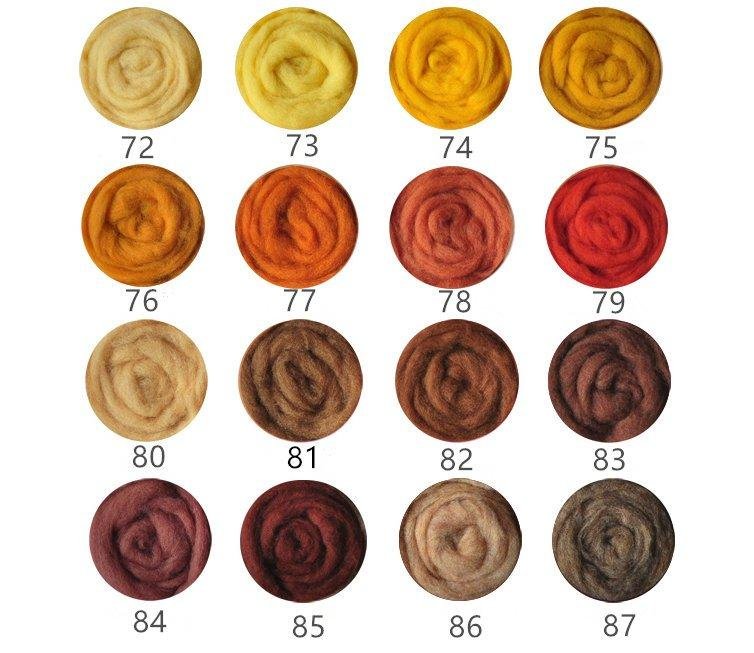 Colorful Needle Felting Wool Bundle Spanish Wool Roving 5G A Pack 107