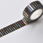Colorful Stripe Washi Tape Wallpaper Decoration 15mm x 10M Roll A12156