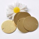20 pcs Raw Brass Flat Round Blank Disc Coin Charms A5715