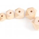 Faceted Geometric Beech Wood Beads Wooden Findings 10mm to 30mm 10mm / 10 pcs