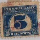 1862 five cent proprietary US Internal Revenue Tax stamp