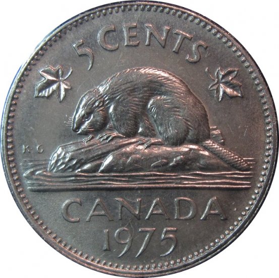 1975 Canadian 5 Cent