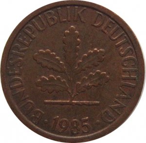 1985 D Germany 1 Pfennig