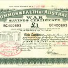 War Savings Certificate: One Pound, 1944 BC400893