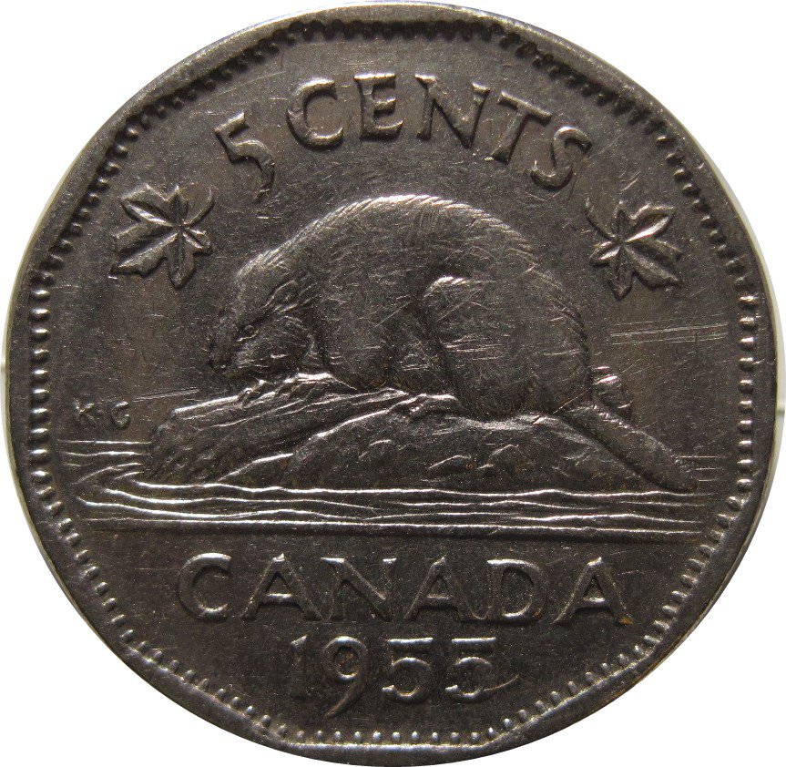 1955 Canadian 5 Cent