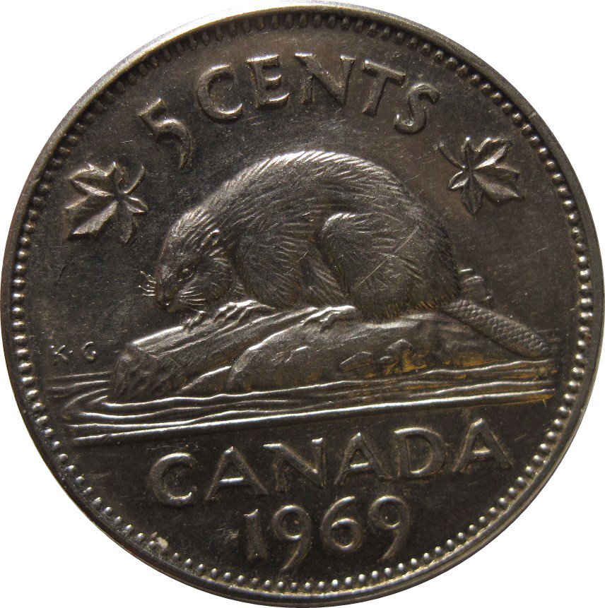 1969 Canadian 5 Cent