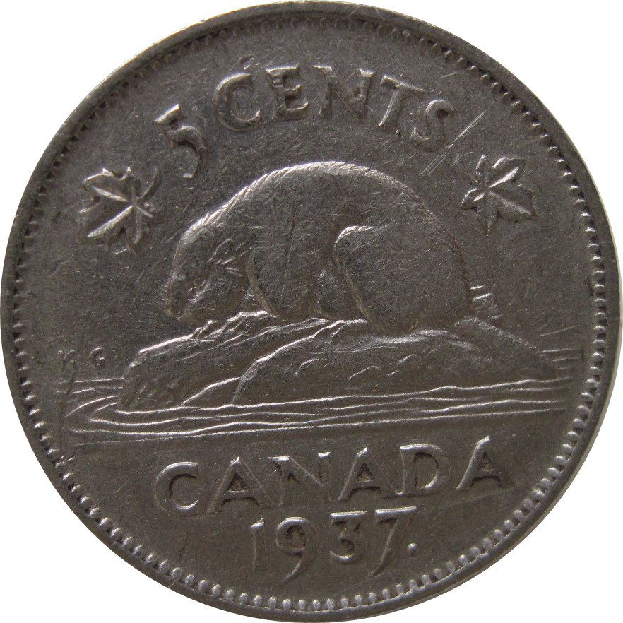 1937 Canadian 5 Cent