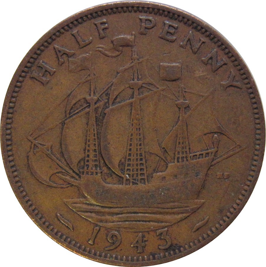 1943 Great Britain Half Penny 1943-great-britain-half-penny