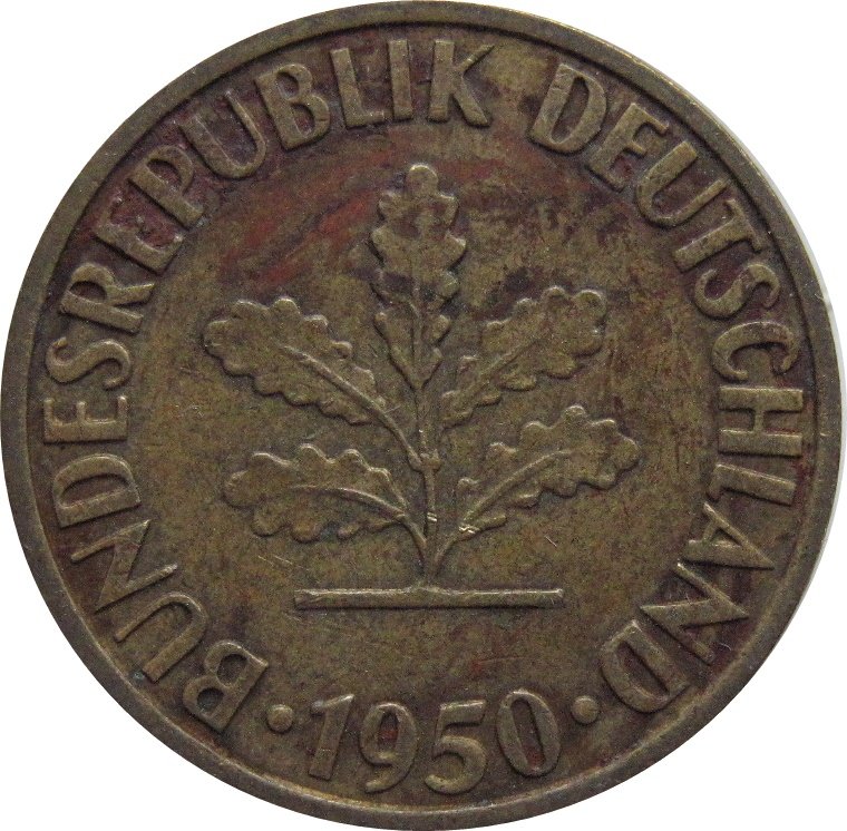 10 pfennig j 1950