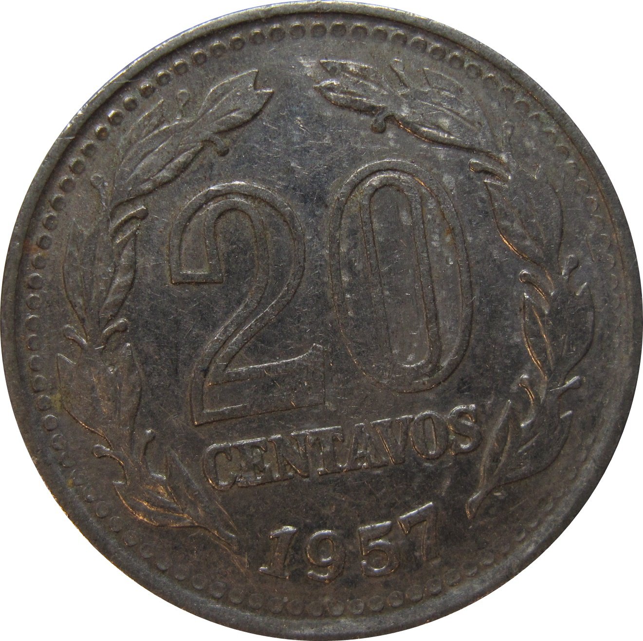1957 Argentina 20 Centavo