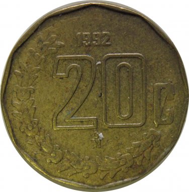 1992 Mexico 20 Centavos